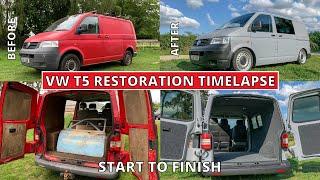 RESTORING A VW T5 In 10 MINUTES Conversion Restoration Volkswagen Transporter Camper Van Conversion