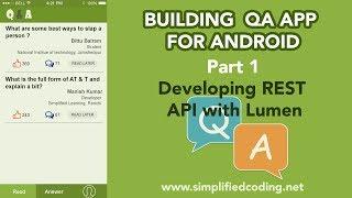 Building QA App for Android - Developing REST API with Lumen #1