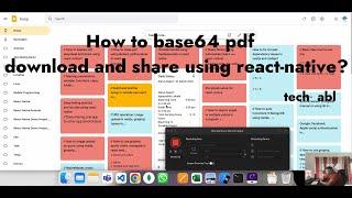 How to base64 pdf download and share using react-native?