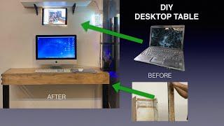 DIY DESKTOP TABLE FROM WATSE MATERIAL | PHOTO FRAME FROM DAMAGED LAPTOP SCREEN | LED LIGHT