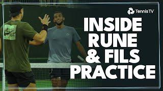 Inside Arthur Fils & Holger Rune's Indian Wells Practice! 