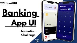 SwiftUI Banking App UI Animations | SwiftUI Challenge | Animations | Xcode 14