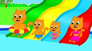  Cats Family in English - Rainbow Hill Cartoon for Kids