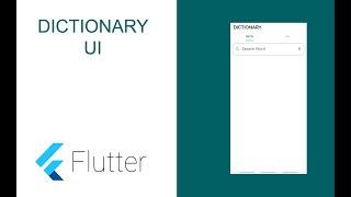 Offline dictionary  made with Flutter 2020 -  part 1- UI