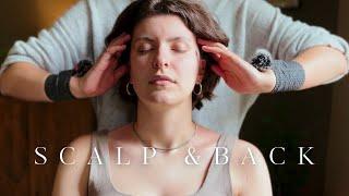 Binaural ASMR Head and Shoulder Massage w/ and w/o Music for Deep Sleep [No Talking] [Real Person]