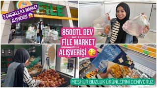 8500 TL DEV FİLE MARKET ALIŞVERİŞİ, MEŞHUR BUZLUK ÜRÜNLERİNİ DENİYORUZ, 1 SENE SONUNDA AİLECE GİTTİK