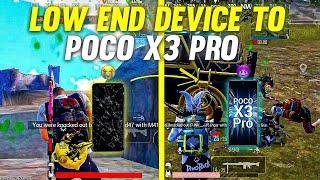  LOW END DEVICE TO POCO X3 PRO  | POCO X3 PRO 90 FPS | POCO X3 PRO BGMI MONTAGE | FREEZING GAMING