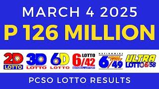 Lotto Result Today 9pm March 4 2025 PCSO