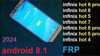 infinix hot 6 pro , frp bypass  android  8.0 , without PC