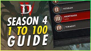 Diablo 4 - S4 Full End Game Guide! What To Do 1-100 Best XP, Loot, Gold, Uber Bosses & More