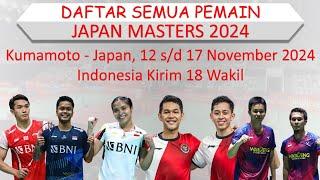 Daftar Semua Pemain Japan Masters 2024 │ Indonesia Kirim 18 Wakil