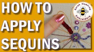 How to sew on sequins to fabric in 3 different ways | Hand embroidery for beginners video tutorial