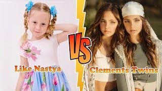 Clements Twins (Ava And Leah Clements) VS Like Nastya Transformation  New Stars From Baby To 2023