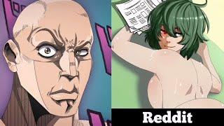 Tokyo Ghoul Female Edition | Anime vs Reddit (the rock reaction meme)