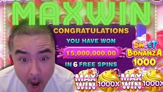 SWEET BONANZA 1000 MAXWIN! PAMBANSANG KOLOKOY 15 MILLION WIN! #maxwin #scatter #pragmatic #slot