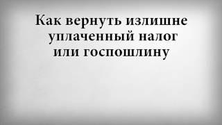 Как вернуть излишне уплаченный налог или госпошлину