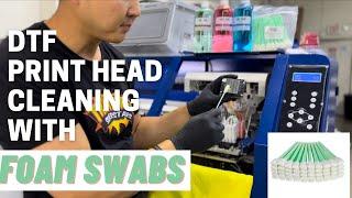 DTF Printing Print Head Maintenance The RIGHT Way! Using Foam Cleaning Swabs from DTFPRO