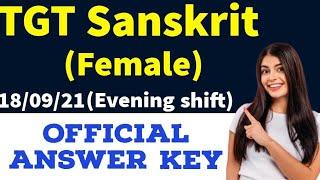 DSSSB TGT Sanskrit(Female)official answer key | DSSSB TGT Sanskrit Question paper | DSSSB Exams 2021