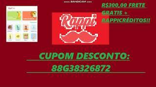 CUPOM RAPPI!! R$300,00 FRETE GRÁTIS + RAPPICRÉDITOS!!