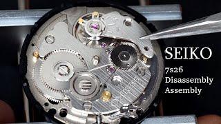 Seiko 7s26 SNK809 Watch disassembly and assembly, only music