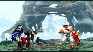 KOF MUGEN Tag Team Iori  Orochi (Me) & Wind (ONI-MIKO) VS Ryu & Ken