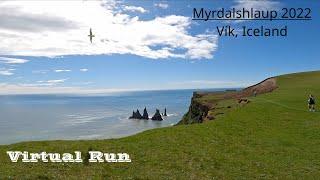 Myrdalshlaup 2022 ~ Full Race | Reynisfjara~Vík~Black Beach | Virtual Treadmill Run Iceland | POV