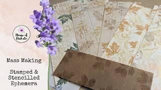 Mass Making Stamped & Stencilled Ephemera For Junk Journals ~ Junk Journal Ideas