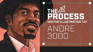 the Process - An Affinity Designer vector portrait of Andre 3000 in 6 mins