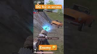 OG 1v2 in bgis scrims #bgmi #shorts #shortfeed #trending #viral