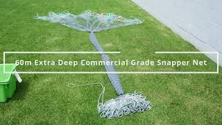 60m, extra deep mesh Snapper Net as used by commercial fishermen 36 mesh deep - catch more fish!