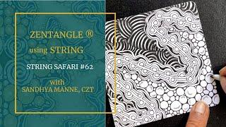 A Zentangle® Mini Project STRING SAFARI #62, a tutorial with STRIPING