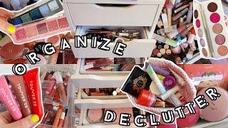 declutter & organize my makeup, hygiene products satisfying, ulta haul, palette organization