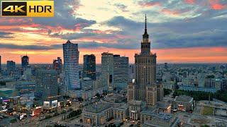 Wieczorny spacer po Warszawie | Magiczny wieczorny spacer po stolicy Polski [4K HDR]