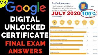 FREE Google Certificate Google Digital Unlocked  Final exam answer 2020    100% true