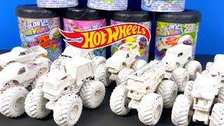 SNOW?? ️ HOT WHEEL MONSTER TRUCK Color Reveal CUSTOM Snow Edition: