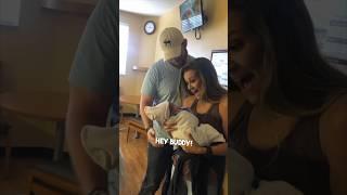 The moment they met the baby they adopted ️