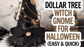 Dollar Tree Witch Gnome / Halloween Cone Gnome Pattern / Easy Gnome DIY / No Sew Witch Gnome Idea