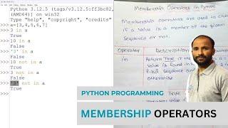 Python Membership Operators with example | Python - Class 11 Computer Science Notes