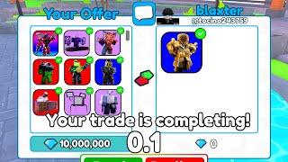 OMG!!  I TRADE ALL MY INVENTORY ON Golden Future Large Clockman  | Toilet Tower Defense