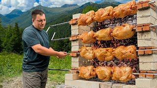 Hermit Making THE BEST Grilled Chicken in the Mountains! Juicy Meat Impress Anyone Who Try It!