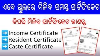 Odisha Govt Declared Students Get All certificate in school-Income,Resident,Caste certificate