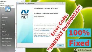HRESULT 0xc8000222 Installation did not succeed .net framework 4.5 or 4.0 | 100% Fixed