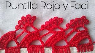 Puntilla de una vuelta Puntilla roja bonita y fácil - Puntillas Kelly ️