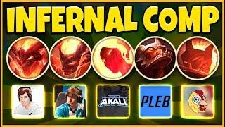 INFERNAL TEAM COMP 2019 (NEW INFERNAL SKINS) THE MOST OP COMP EVER - League of Legends