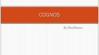 COGNOS Training – COGNOS Online Training – (COGNOS Certification Tips)– COGNOS Course