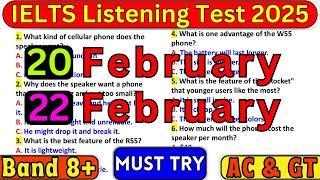 REAL LISTENING TEST IELTS 20 & 22 February 2025 WITH ANSWERS | IDP & BC