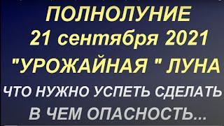 Полнолуние 21 сентября 2021. "Урожайная "Луна. Что нужно успеть сделать. В чем опасность...Фазы луны