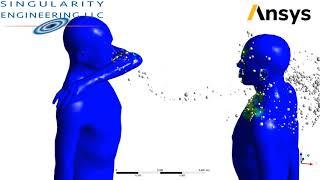 Coughing into elbow simulation using Ansys CFD from Singularity Engineering