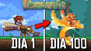 PASSEI 100 DIAS NO TERRARIA APENAS DE MONTARIAS