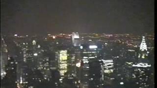 New York at night from Empire State Building with WTC